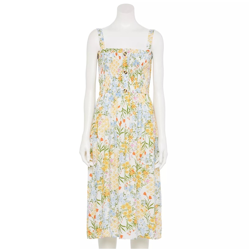 Liberty Love Floral Midi Dress - Yellow and Green